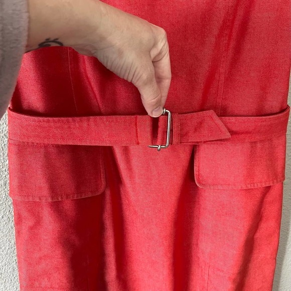 Vintage Samsonite Black Label Made In Italy Red Women Sleeveless Sheath Dress 10 - Picture 2 of 12